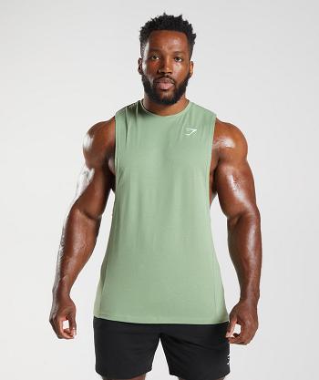 Podkoszulki Męskie Gymshark React Drop Arm Zielone | PL 3986XYU